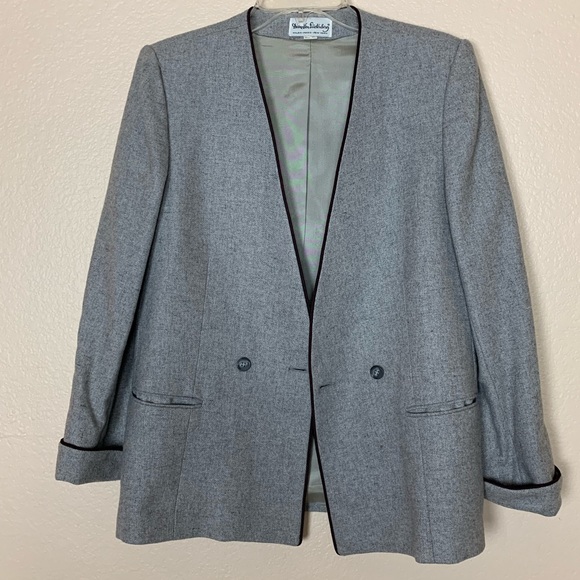 Diane Von Furstenberg Tops - Diane Von Furstenberg | Light Gray Button Blazer